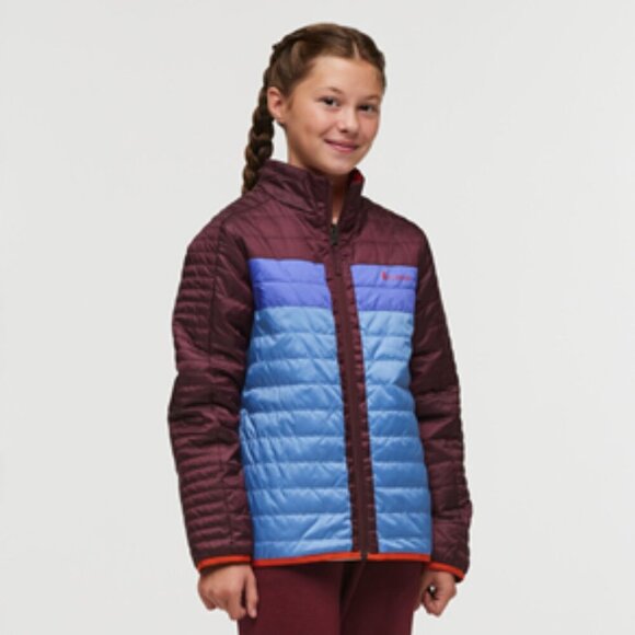 Cotopaxi Kids' Medium Capa Insulated Jacket Lupine Blue Maroon NWT Reversible - Picture 7 of 8